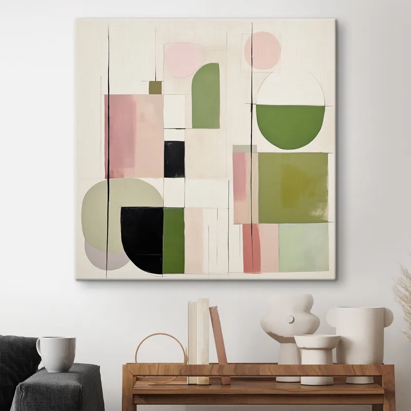 Chilipir Pictură pe pânză Artă abstractă cu blocuri și linii colorate Nr s46313