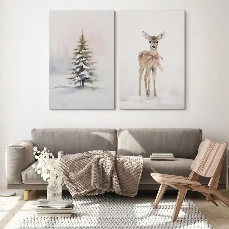Bestseller Pictură pe pânză Molid și căprioară Nr m00933