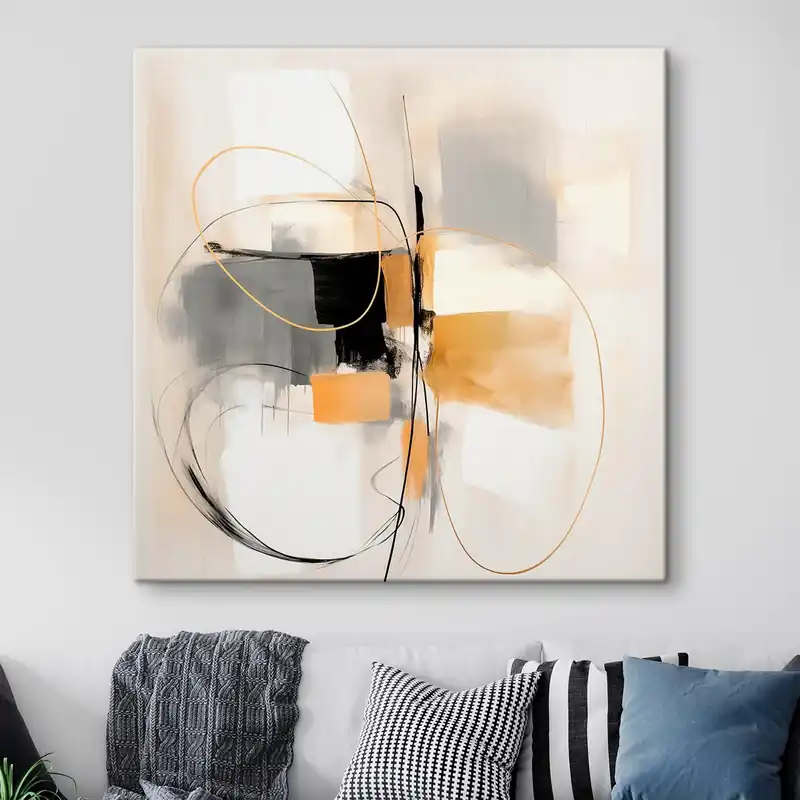 Noutate Pictură pe pânză Abstract, linii și forme în stilul picturii în ulei Nr s46322