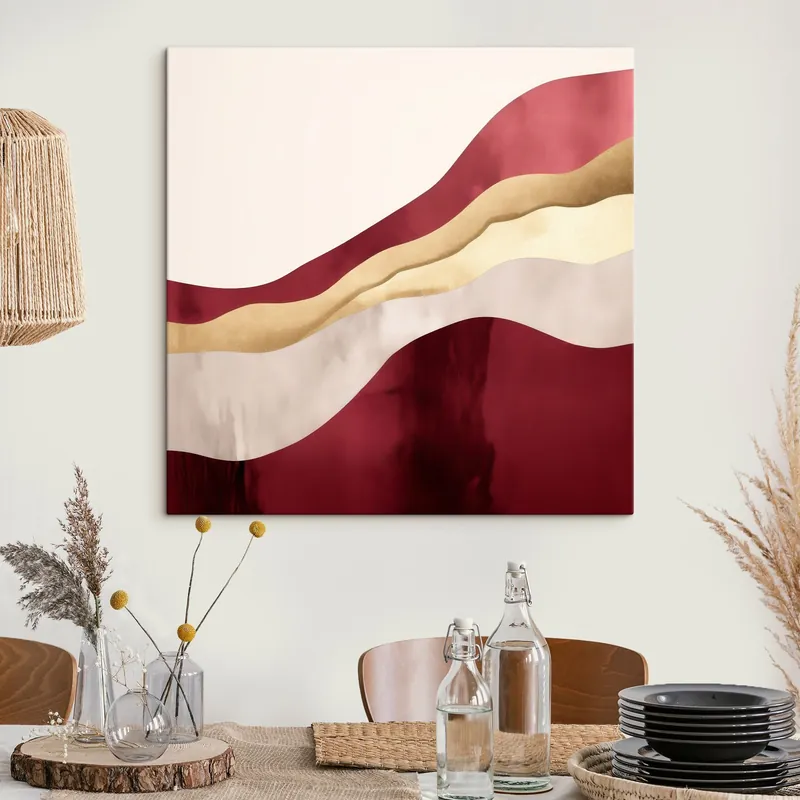 Pictură pe pânză Burgund, roz și nisipiu, stil geometric Nr s46331 Ofertă de sezon