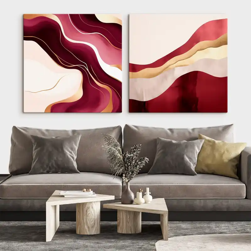 Pictură pe pânză Abstracție ondulată, nuanțe bogate Nr m00903 Reducere extra