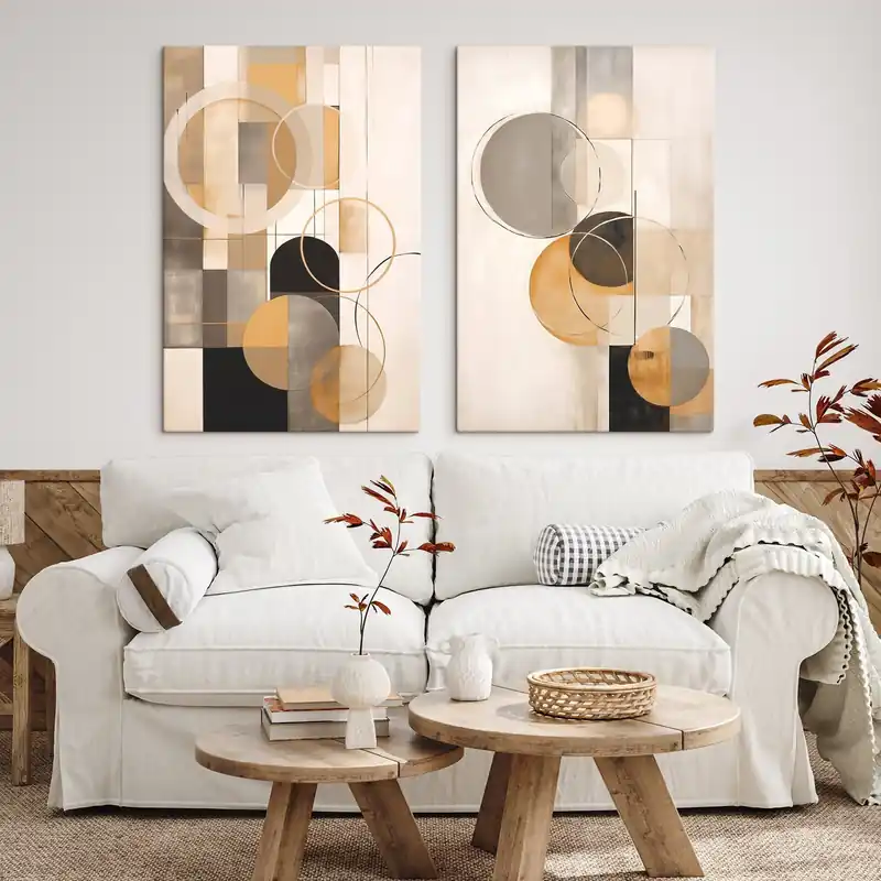 Ofertă Pictură pe pânză Abstracție geometrică cu cercuri Nr m00858