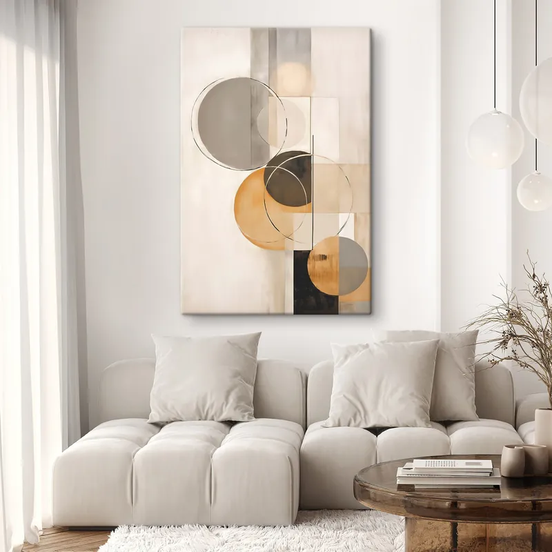 Pictură pe pânză Abstracție geometrică cu cercuri Nr s46358 Comandă acum