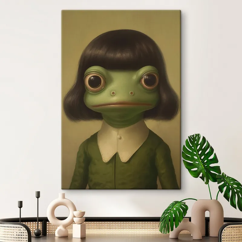 Pictură pe pânză Fată broască în stil vintage Nr s46458 Ofertă exclusivă