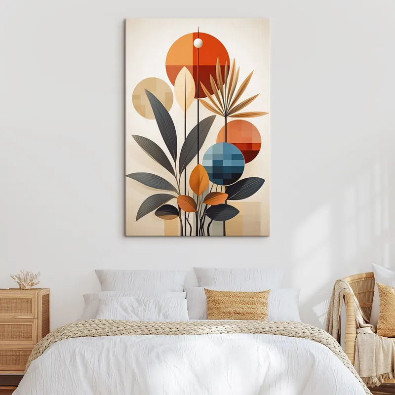 Retur ușor Pictură pe pânză Plante geometrice abstracte Nr s46576