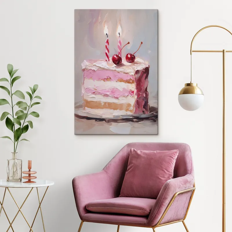 Pictură pe pânză O bucată de tort imitând pictura Nr s46718 Plată securizată