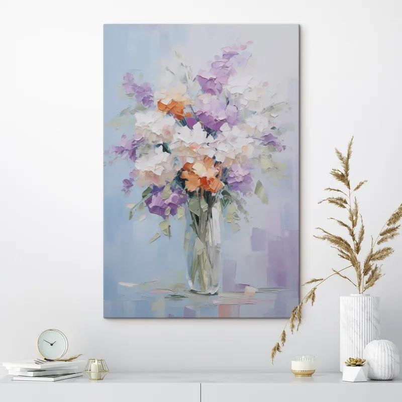 Pictură pe pânză Buchet într-o vază imitație de pictură Nr s46750 Mai ieftin