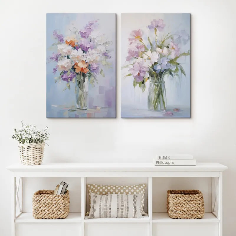 Comandă acum Pictură pe pânză Buchet într-o vază imitație de pictură Nr m01031