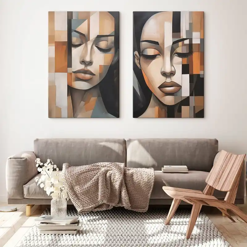 Pictură pe pânză Portret cubist al unei femei Nr m01023 Mai ieftin