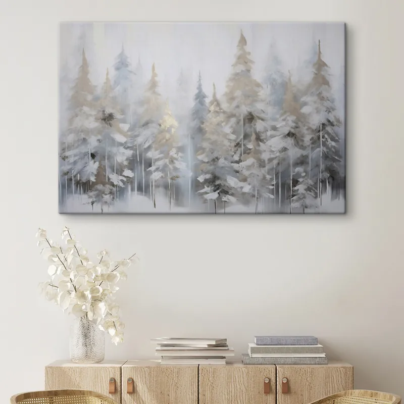 Pictură pe pânză Pictură imitație pădure de iarnă Nr s46762 Ofertă limitată