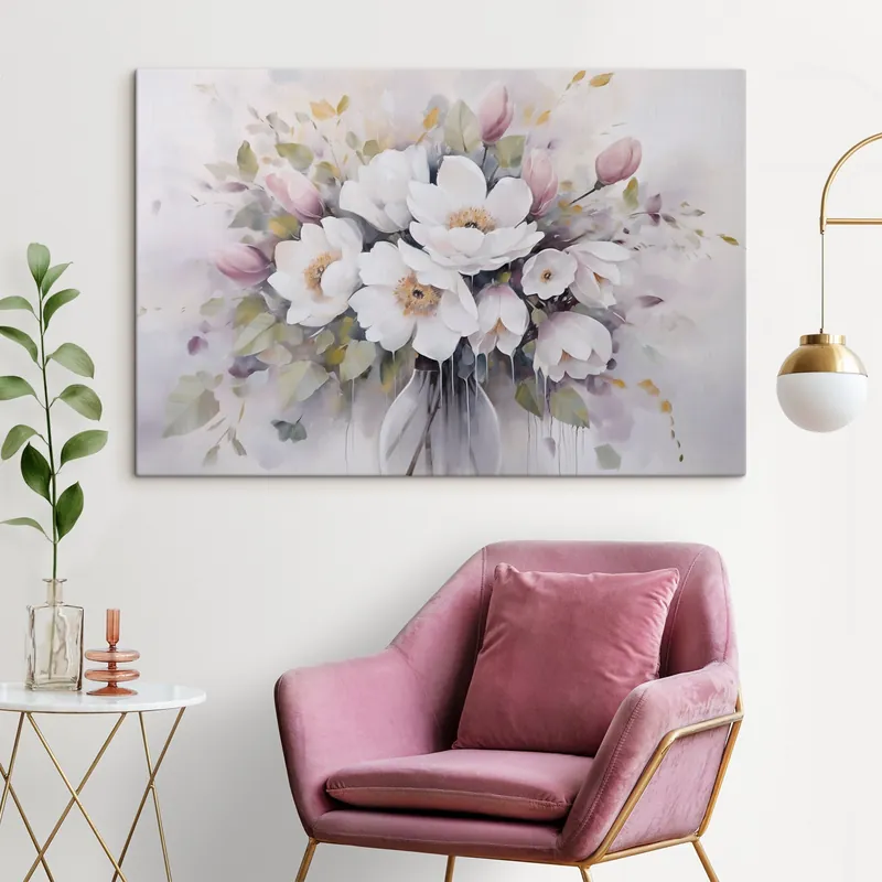 Pictură pe pânză Flori într-o vază pictură imitație Nr s46763 Preț redus