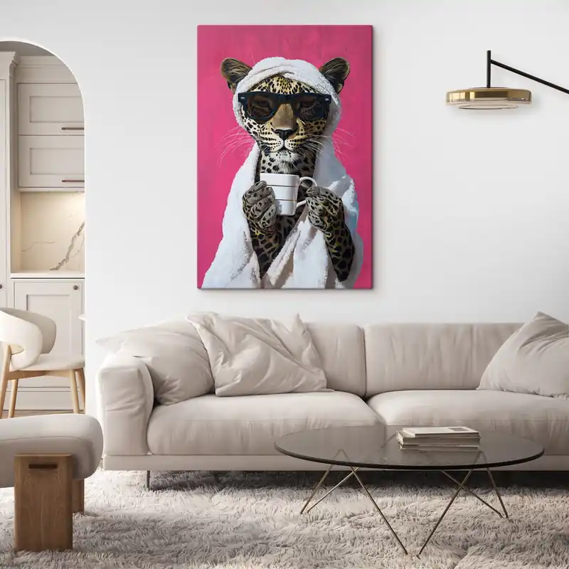 Pictură pe pânză Ghepard cu cafea Nr s46791 Plată sigură
