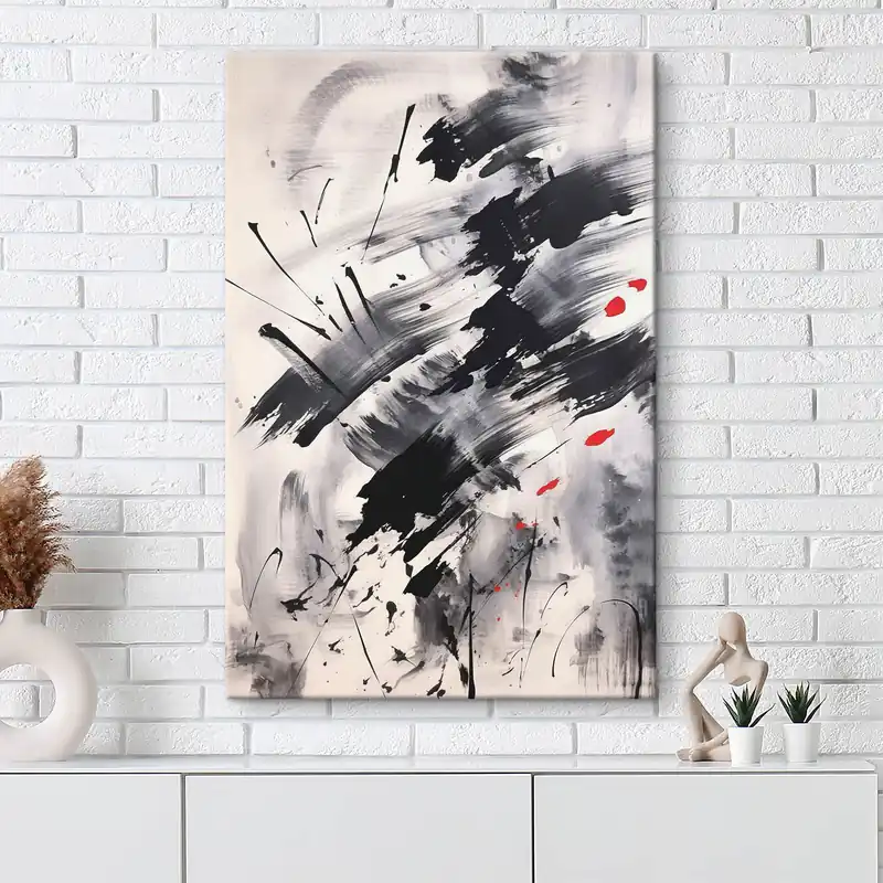 Ieftin Pictură pe pânză Abstracție cu imitație de stropi și pensule Nr s46783
