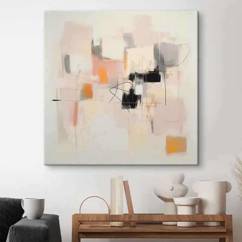 Mai ieftin Pictură pe pânză Abstracție minimalistă cu culori delicate Nr s46638