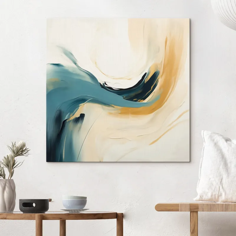 Pictură pe pânză Abstracție cu forme în mișcare în nuanțe pastelate Nr s46656 Livrare expres