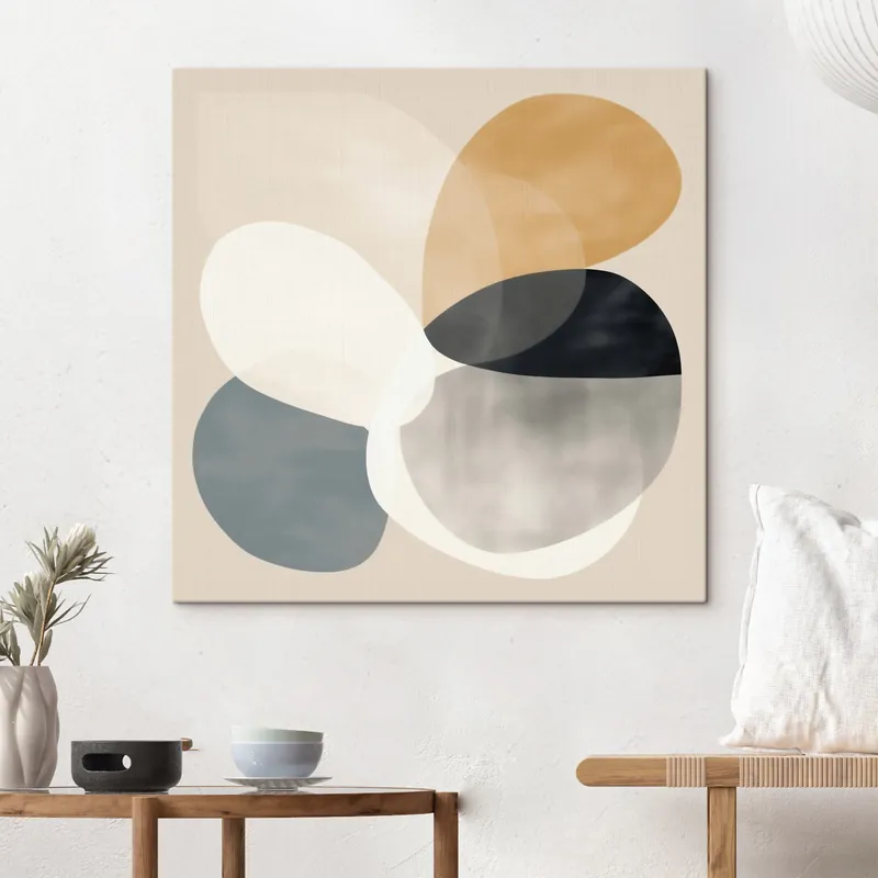 Pictură pe pânză Abstracție minimalistă cu forme geometrice fluide Nr s46664 Lichidare de stoc