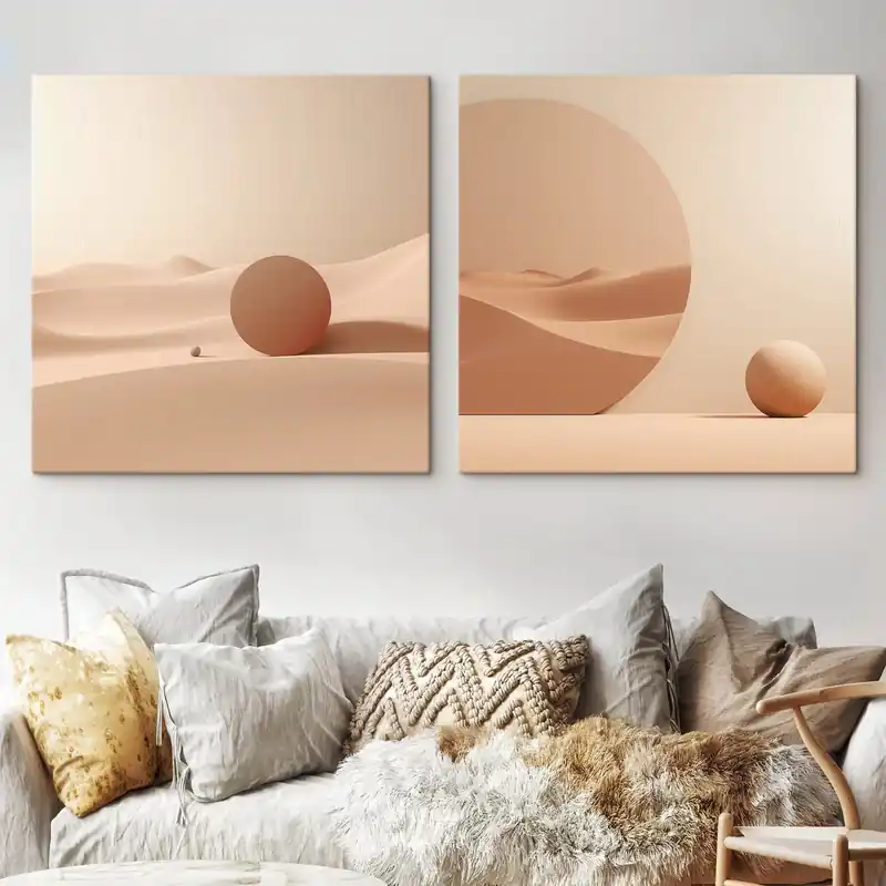 Lichidare de stoc Pictură pe pânză Compoziție cu spații calme și formă geometrică Nr m00990