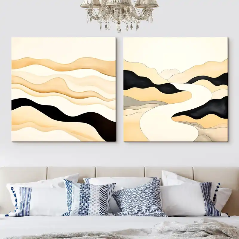 Pictură pe pânză Forme abstracte inspirate de ritmurile naturii Nr m00992 Ofertă de sezon