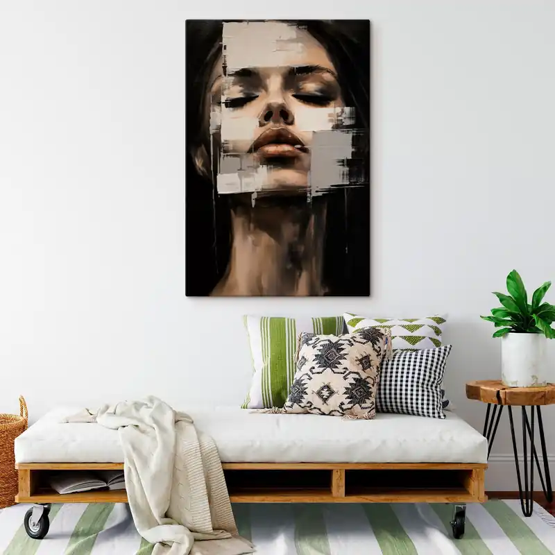 Ofertă exclusivă Pictură pe pânză Portret abstract cu efect de estompare Nr s46811