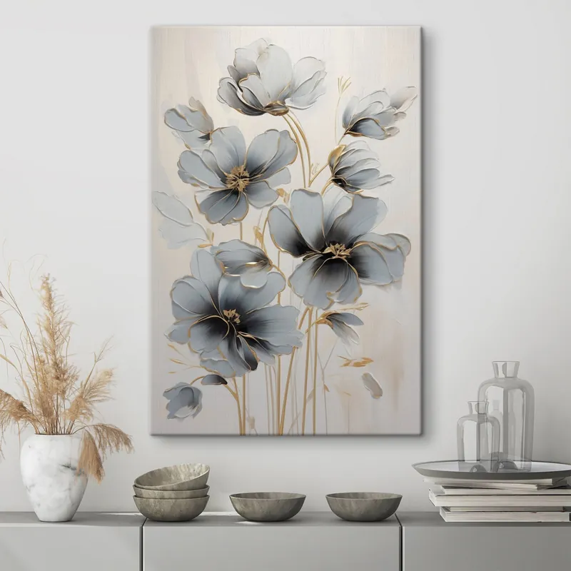 Pictură pe pânză Flori abstracte Nr s46822 Preț redus