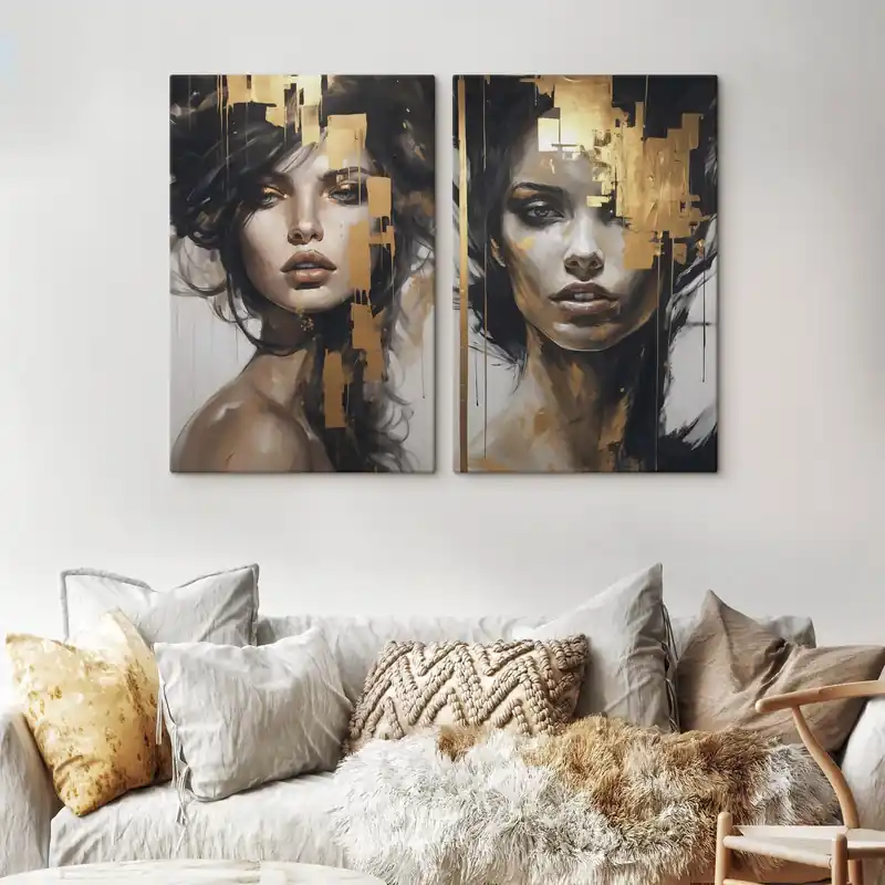 Pictură pe pânză Portret abstract al unei fete Nr m01082 Expediere rapidă