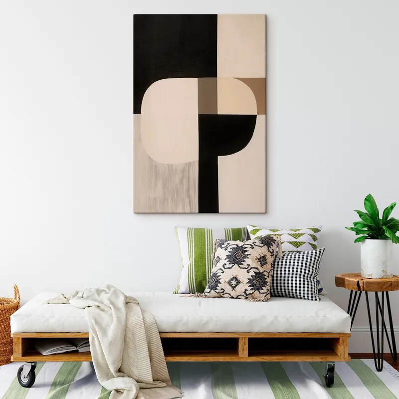Ofertă exclusivă Pictură pe pânză Abstracție geometrică monocromă Nr s46993