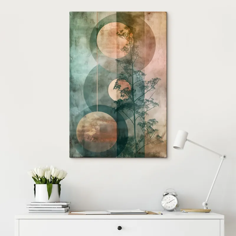 Ofertă Pictură pe pânză Abstracție și frunze Nr s47072