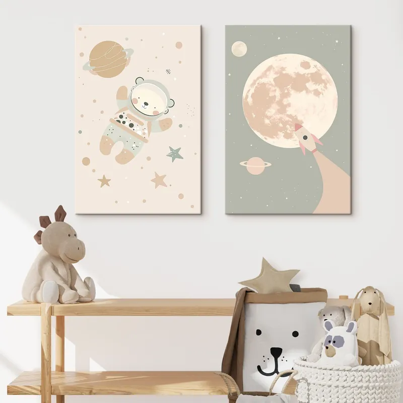 Ofertă Pictură pe pânză Cosmonautul Urs și Luna Nr m01138