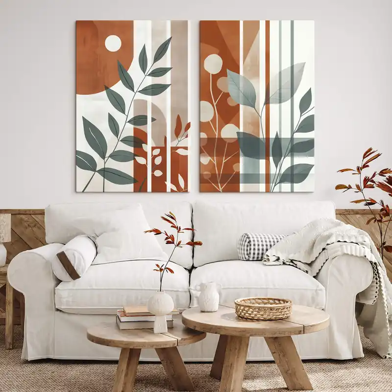 Retur gratuit Pictură pe pânză Abstracție cu ramuri de frunze Nr m01074