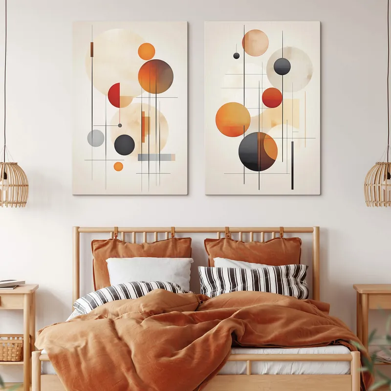 Pictură pe pânză Abstracție geometrică cu sfere Nr m01103 Discount