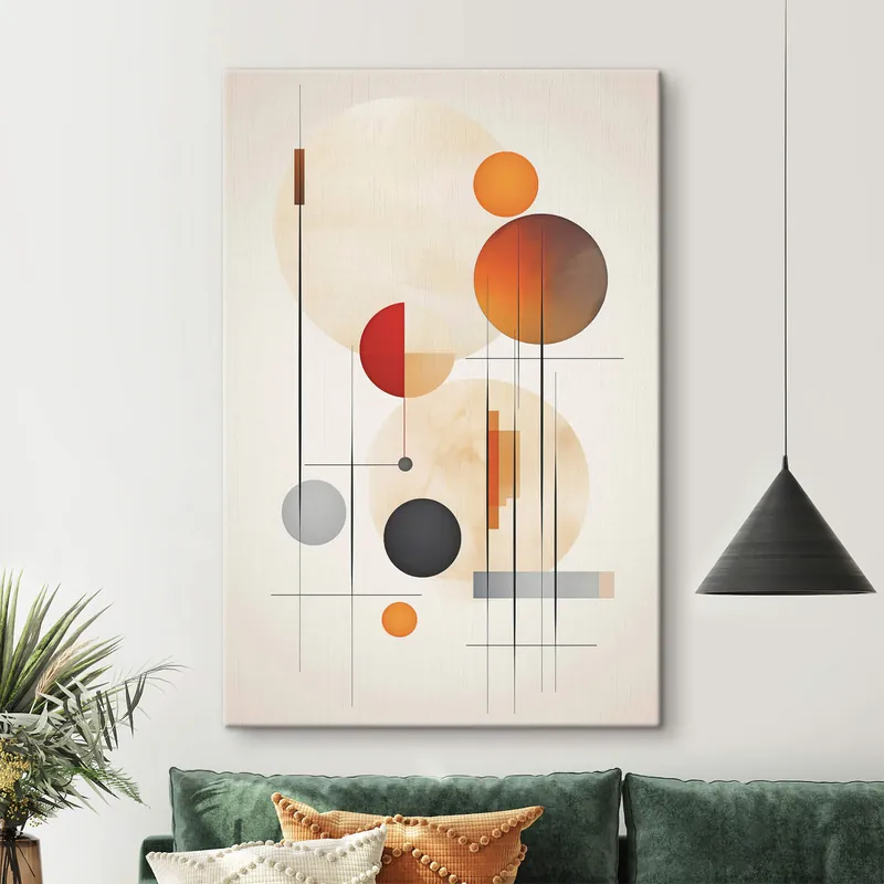 Plată sigură Pictură pe pânză Abstracție geometrică cu sfere Nr s46976