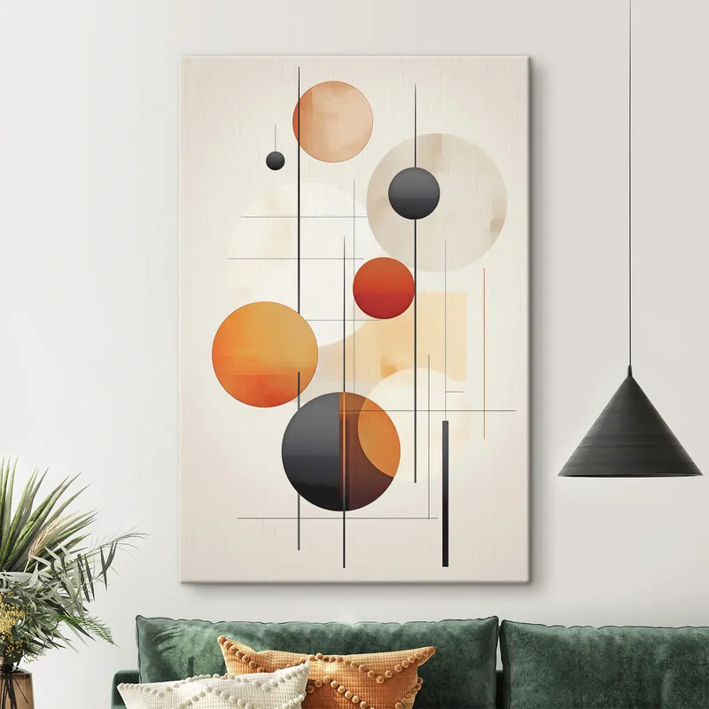 Ofertă exclusivă Pictură pe pânză Abstracție geometrică cu sfere Nr s46977
