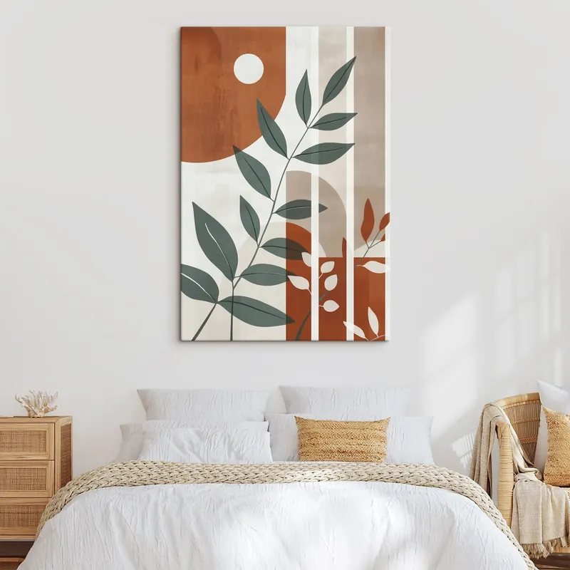 Pictură pe pânză Abstracție cu ramuri de frunze Nr s47247 Promoție