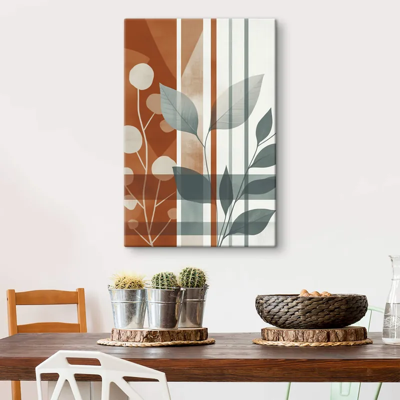 Pictură pe pânză Abstracție cu ramuri de frunze Nr s47248 Calitate înaltă