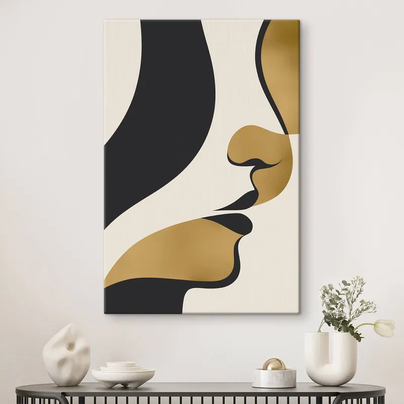 Ofertă specială Pictură pe pânză Silueta abstractă a unui chip Nr s47251