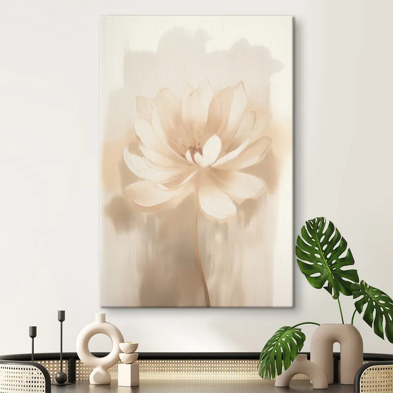 Pictură pe pânză Lotus cu umbre delicate și fundal estompat într-un stil artistic de poster Nr s46937 Bestseller