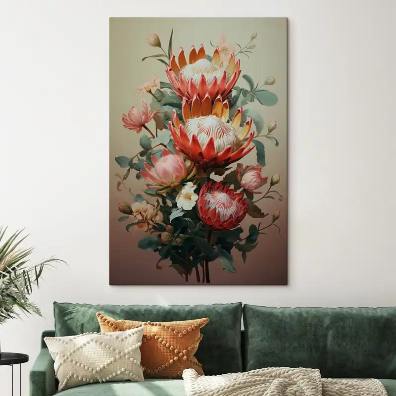 Pictură pe pânză Compoziție cu protee mari într-un stil modern de ilustrație picturală digitală Nr s46947 Promoție