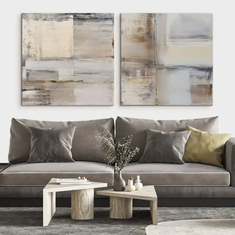 Pictură pe pânză abstracție contemporană în tonuri discrete Nr m01171 Ofertă