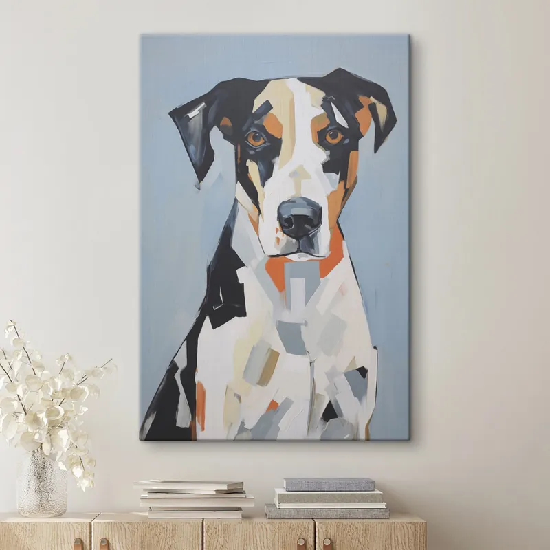 Pictură pe pânză Portret abstract al unui câine Nr s47404 Ofertă de sezon