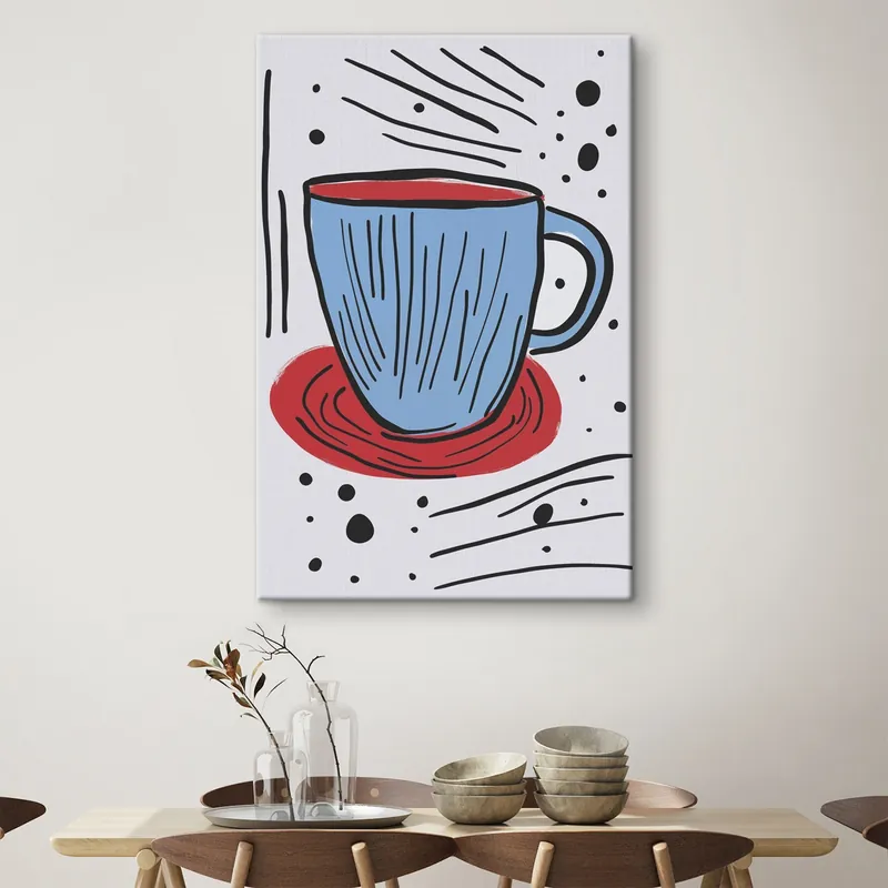 Pictură pe pânză Cupă imitație a unui desen primitiv Nr s47497 Ofertă specială