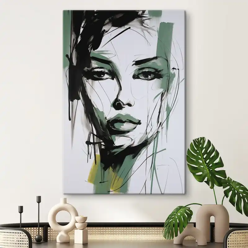 Plată securizată Pictură pe pânză Portret feminin abstract Nr s47499