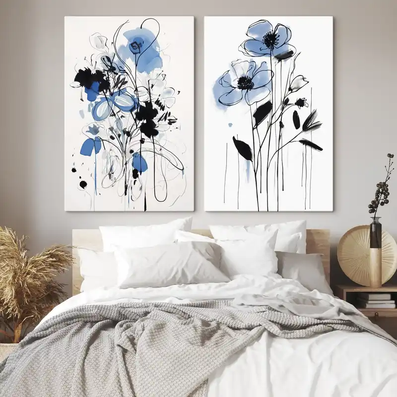 Noutate Pictură pe pânză Abstracție cu pete și flori Nr m01222