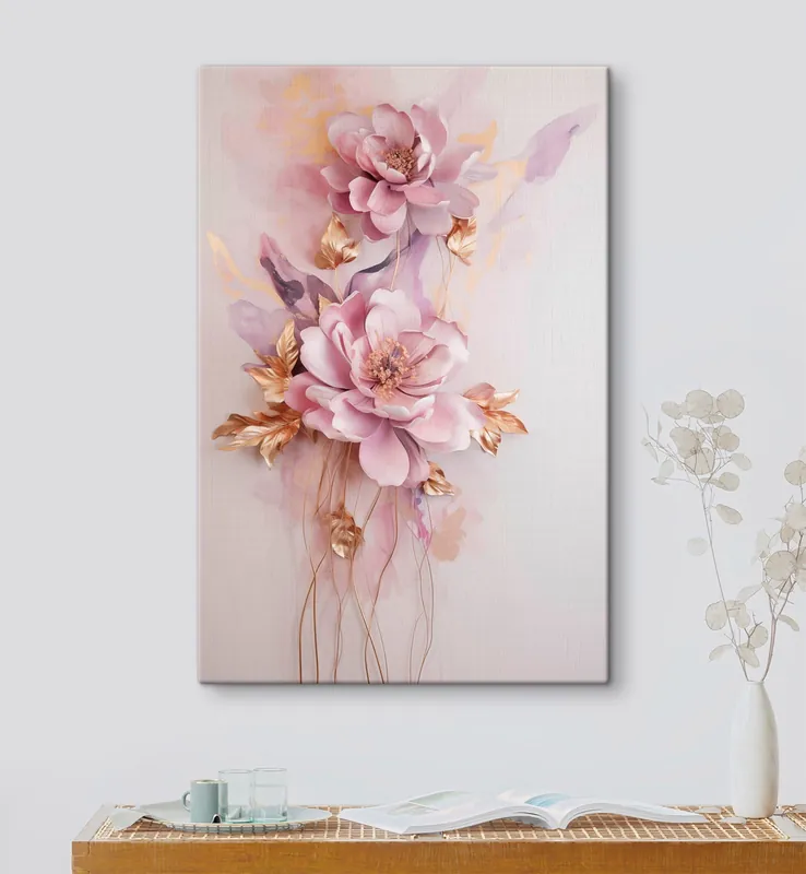 Pictură pe pânză Flori abstracte frumoase Nr s47104 Popular