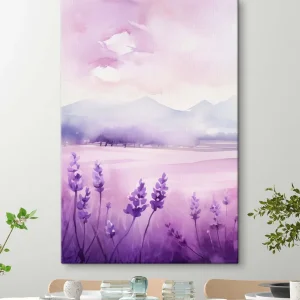 Cumpărături sigure Pictură pe pânză Flori de lavandă, imitație acuarelă Nr s47108