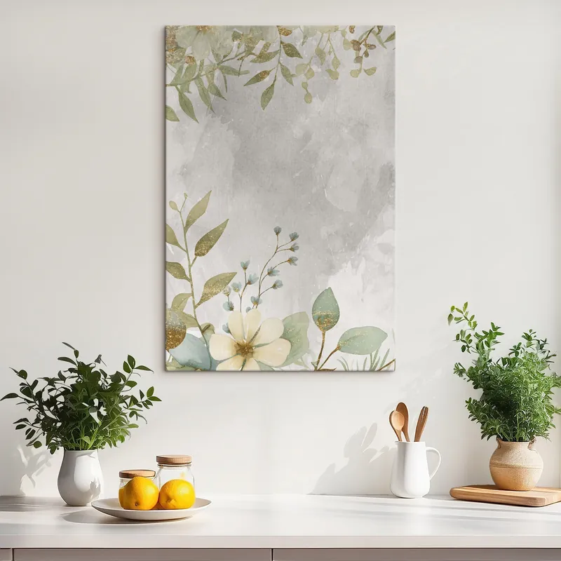 Cumpără online Pictură pe pânză Plante delicate pe un fundal deschis Nr s46893