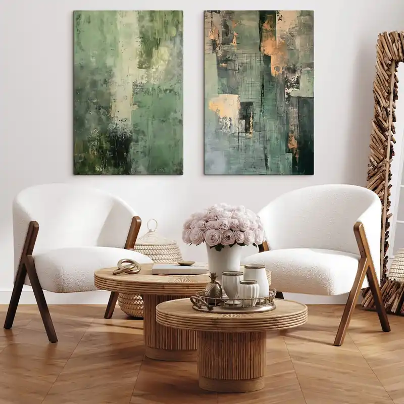 Cumpără acum Pictură pe pânză Abstracție verde Nr m01230