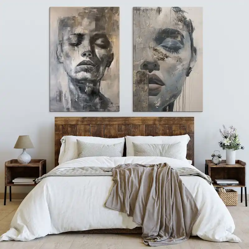 Pictură pe pânză Portret feminin abstract contemporan Nr m01232 Retur gratuit