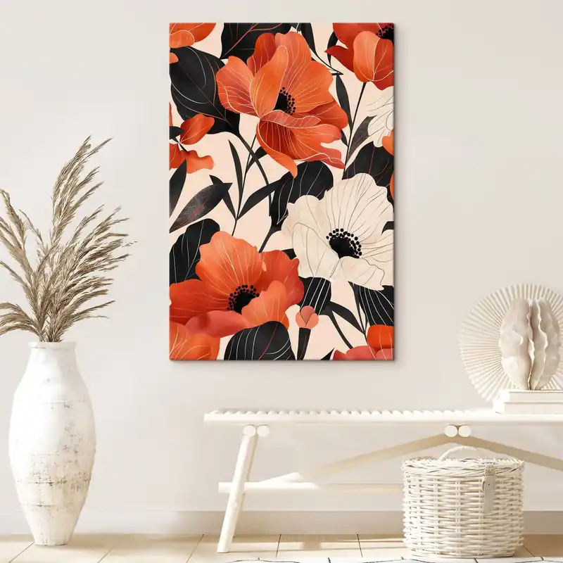 Disponibil imediat Pictură pe pânză Flori mari și colorate Nr s47469