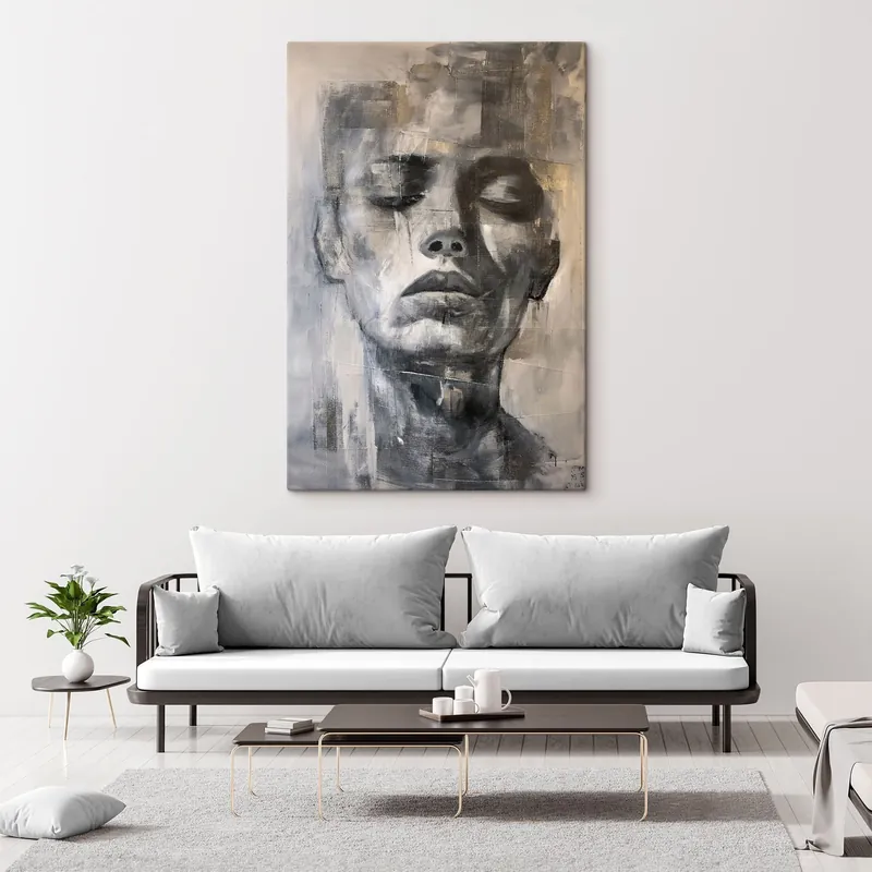 Preț promoțional Pictură pe pânză Portret texturat Nr s47482