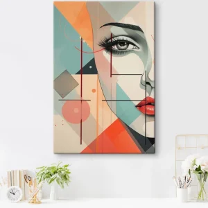 Livrare rapidă Pictură pe pânză Oameni, chip, geometrie Nr s47447
